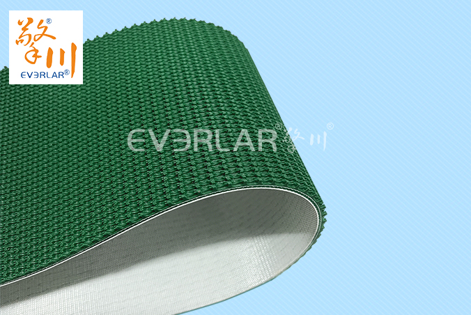 綠色PVC花紋帶防滑耐磨食品加工行業(yè)自動(dòng)化包裝線輸送帶廠家定制