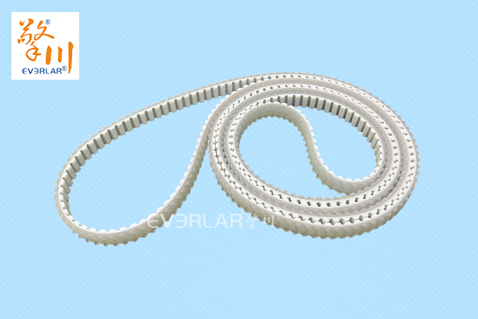 白色聚氨酯PU同步帶加魚骨紋耐磨耐油食品包裝分揀機傳動帶everlar定制