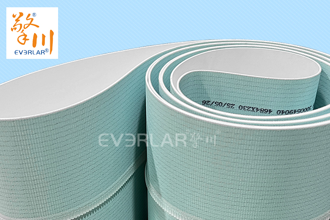 食品級藍色PU輸送帶加導條防滑易清潔食品醫(yī)藥輸送機傳輸帶定制