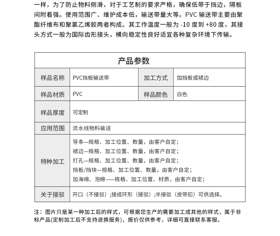 PVC輸送帶加擋板 PVC輸送帶加擋板